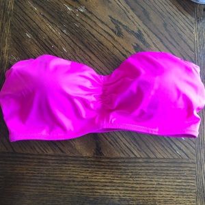 Victoria’s Secret hot pink bandeau swim top